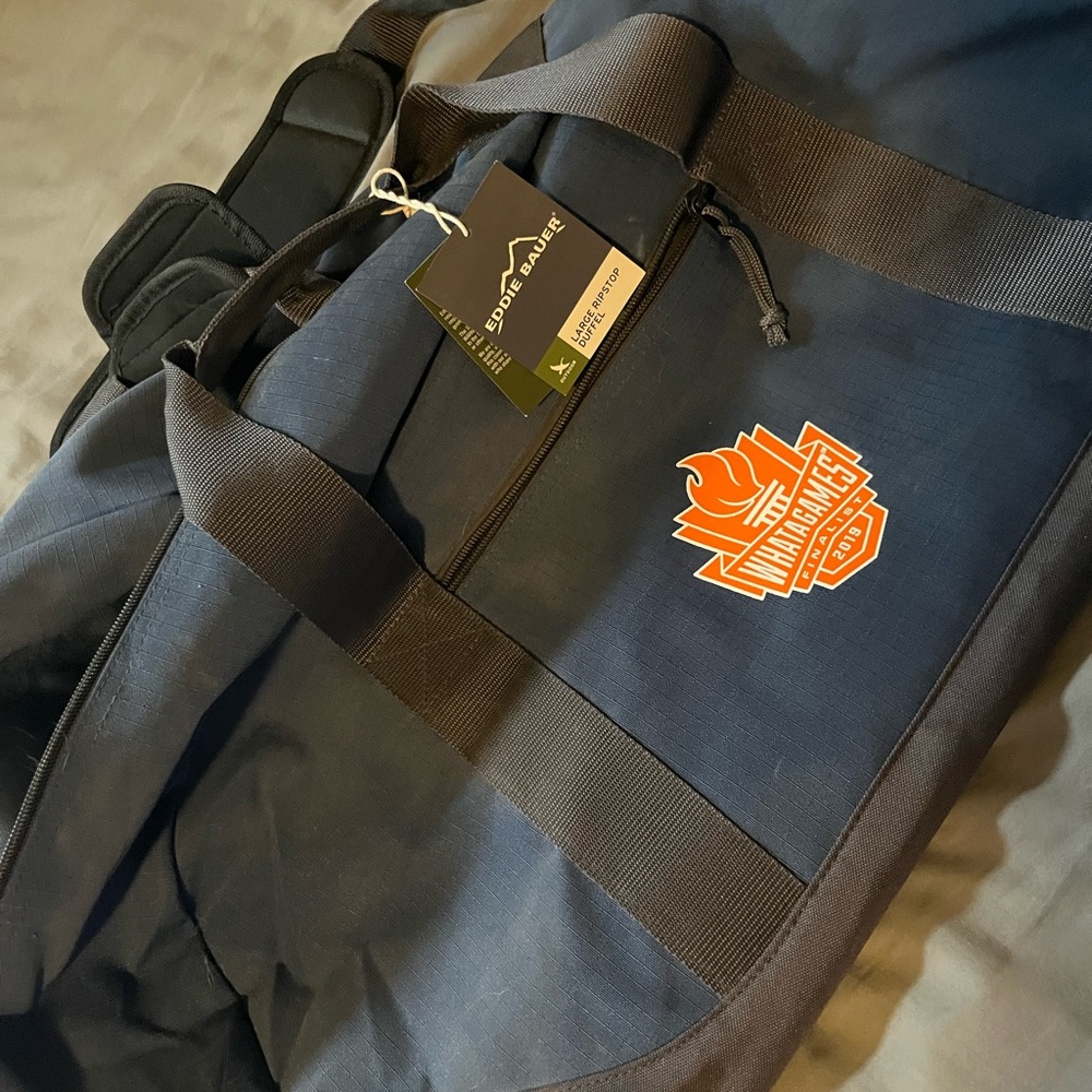 Eddie Bauer Black and Gray Duffel Bag with Modern Design
